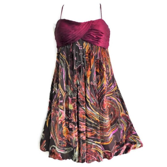 Modcloth Dresses & Skirts - SiLK Modcloth Decode 1.8 Dress Velvet Swirled Ruched Bustier Maroon 6